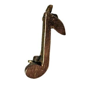 Vintage Brass Music Note Lapel Pin Brooch Musical Fashion Jewelry Women